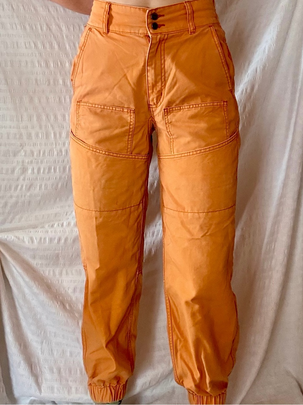 BDG Urban Outfitters Orange Canvas Utility Gusset Cargo Pants XS 100% Cotton